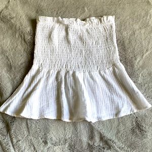 Forever 21 Women’s Small White Smocked Tube Top